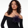 image:imageElegant Extra Large Feather Flower Brooch Pin for Women Men Fashion Oversized Floral Lapel Pins Shawl Dress Suit Suit Ceremony Clothes Accessories Dance Banquet Wedding Party Jewelry 300mmDeep Purple