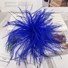 image:imageElegant Extra Large Feather Flower Brooch Pin for Women Men Fashion Oversized Floral Lapel Pins Shawl Dress Suit Suit Ceremony Clothes Accessories Dance Banquet Wedding Party Jewelry 300mmDark Blue