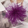 image:imageElegant Extra Large Feather Flower Brooch Pin for Women Men Fashion Oversized Floral Lapel Pins Shawl Dress Suit Suit Ceremony Clothes Accessories Dance Banquet Wedding Party Jewelry 300mmMagenta Purple