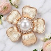 image:imageElegant Flower Crystal Brooch Women Vintage Statement Floral White Pearl Wedding Bridal Bouquet Party Daily AccessoryRose Gold