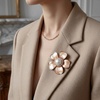 image:imageElegant Flower Crystal Brooch Women Vintage Statement Floral White Pearl Wedding Bridal Bouquet Party Daily AccessoryRose Gold