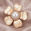 image:imageElegant Flower Crystal Brooch Women Vintage Statement Floral White Pearl Wedding Bridal Bouquet Party Daily AccessoryRose Gold