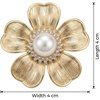 image:imageElegant Flower Crystal Brooch Women Vintage Statement Floral White Pearl Wedding Bridal Bouquet Party Daily AccessoryYellow Gold
