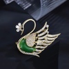 image:imageEnchanted Menagerie Brooch 8 Styles Luxury Animal Brooch Collection Gold Plated Crystal Peacock Swan Phoenix Bee Butterfly Pin for Women Elegant Jacket Blazer Scarf Hat Pin Jewelry GiftGold Crowned Swan