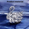image:imageEnchanted Menagerie Brooch 8 Styles Luxury Animal Brooch Collection Gold Plated Crystal Peacock Swan Phoenix Bee Butterfly Pin for Women Elegant Jacket Blazer Scarf Hat Pin Jewelry GiftWhite Crystal Swan