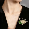 image:imageEnchanted Menagerie Brooch 8 Styles Luxury Animal Brooch Collection Gold Plated Crystal Peacock Swan Phoenix Bee Butterfly Pin for Women Elegant Jacket Blazer Scarf Hat Pin Jewelry GiftGold Crowned Swan