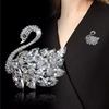 image:imageEnchanted Menagerie Brooch 8 Styles Luxury Animal Brooch Collection Gold Plated Crystal Peacock Swan Phoenix Bee Butterfly Pin for Women Elegant Jacket Blazer Scarf Hat Pin Jewelry GiftWhite Crystal Swan