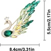 image:imageEnchanted Menagerie Brooch 8 Styles Luxury Animal Brooch Collection Gold Plated Crystal Peacock Swan Phoenix Bee Butterfly Pin for Women Elegant Jacket Blazer Scarf Hat Pin Jewelry GiftGreen Peacock Fan