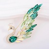 image:imageEnchanted Menagerie Brooch 8 Styles Luxury Animal Brooch Collection Gold Plated Crystal Peacock Swan Phoenix Bee Butterfly Pin for Women Elegant Jacket Blazer Scarf Hat Pin Jewelry GiftGreen Peacock Fan