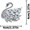 image:imageEnchanted Menagerie Brooch 8 Styles Luxury Animal Brooch Collection Gold Plated Crystal Peacock Swan Phoenix Bee Butterfly Pin for Women Elegant Jacket Blazer Scarf Hat Pin Jewelry GiftWhite Crystal Swan