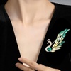 image:imageEnchanted Menagerie Brooch 8 Styles Luxury Animal Brooch Collection Gold Plated Crystal Peacock Swan Phoenix Bee Butterfly Pin for Women Elegant Jacket Blazer Scarf Hat Pin Jewelry GiftGreen Peacock Fan