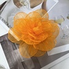 image:imageExaggerated Organza Rose Flower Large Brooch Pin for Women Elegant Fabric Floral Oversized Lapel Pins Dress Banquet Suit Clothes Accessories Wedding Party Fashion Jewelry 190mmOrange