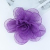 image:imageExaggerated Organza Rose Flower Large Brooch Pin for Women Elegant Fabric Floral Oversized Lapel Pins Dress Banquet Suit Clothes Accessories Wedding Party Fashion Jewelry 190mmDark Purple