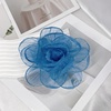 image:imageExaggerated Organza Rose Flower Large Brooch Pin for Women Elegant Fabric Floral Oversized Lapel Pins Dress Banquet Suit Clothes Accessories Wedding Party Fashion Jewelry 190mmHazy Blue