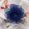 image:imageExaggerated Organza Rose Flower Large Brooch Pin for Women Elegant Fabric Floral Oversized Lapel Pins Dress Banquet Suit Clothes Accessories Wedding Party Fashion Jewelry 190mmDark Blue