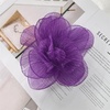 image:imageExaggerated Organza Rose Flower Large Brooch Pin for Women Elegant Fabric Floral Oversized Lapel Pins Dress Banquet Suit Clothes Accessories Wedding Party Fashion Jewelry 190mmDark Purple