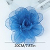 image:imageExaggerated Organza Rose Flower Large Brooch Pin for Women Elegant Fabric Floral Oversized Lapel Pins Dress Banquet Suit Clothes Accessories Wedding Party Fashion Jewelry 190mmHazy Blue