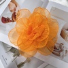 image:imageExaggerated Organza Rose Flower Large Brooch Pin for Women Elegant Fabric Floral Oversized Lapel Pins Dress Banquet Suit Clothes Accessories Wedding Party Fashion Jewelry 190mmOrange