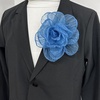 image:imageExaggerated Organza Rose Flower Large Brooch Pin for Women Elegant Fabric Floral Oversized Lapel Pins Dress Banquet Suit Clothes Accessories Wedding Party Fashion Jewelry 190mmHazy Blue