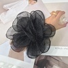 image:imageExaggerated Organza Rose Flower Large Brooch Pin for Women Elegant Fabric Floral Oversized Lapel Pins Dress Banquet Suit Clothes Accessories Wedding Party Fashion Jewelry 190mmBlack