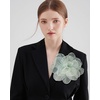 image:imageExaggerated Organza Rose Flower Large Brooch Pin for Women Elegant Fabric Floral Oversized Lapel Pins Dress Banquet Suit Clothes Accessories Wedding Party Fashion Jewelry 190mmMint Green