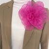 image:imageExaggerated Organza Rose Flower Large Brooch Pin for Women Elegant Fabric Floral Oversized Lapel Pins Dress Banquet Suit Clothes Accessories Wedding Party Fashion Jewelry 190mmRose Red