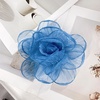 image:imageExaggerated Organza Rose Flower Large Brooch Pin for Women Elegant Fabric Floral Oversized Lapel Pins Dress Banquet Suit Clothes Accessories Wedding Party Fashion Jewelry 190mmHazy Blue