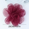 image:imageExaggerated Organza Rose Flower Large Brooch Pin for Women Elegant Fabric Floral Oversized Lapel Pins Dress Banquet Suit Clothes Accessories Wedding Party Fashion Jewelry 190mmWine Red
