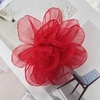 image:imageExaggerated Organza Rose Flower Large Brooch Pin for Women Elegant Fabric Floral Oversized Lapel Pins Dress Banquet Suit Clothes Accessories Wedding Party Fashion Jewelry 190mmRed