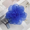 image:imageExaggerated Organza Rose Flower Large Brooch Pin for Women Elegant Fabric Floral Oversized Lapel Pins Dress Banquet Suit Clothes Accessories Wedding Party Fashion Jewelry 190mmBlue