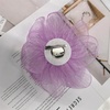 image:imageExaggerated Organza Rose Flower Large Brooch Pin for Women Elegant Fabric Floral Oversized Lapel Pins Dress Banquet Suit Clothes Accessories Wedding Party Fashion Jewelry 190mmPurple