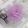 image:imageExaggerated Organza Rose Flower Large Brooch Pin for Women Elegant Fabric Floral Oversized Lapel Pins Dress Banquet Suit Clothes Accessories Wedding Party Fashion Jewelry 190mmPurple