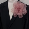 image:imageExaggerated Organza Rose Flower Large Brooch Pin for Women Elegant Fabric Floral Oversized Lapel Pins Dress Banquet Suit Clothes Accessories Wedding Party Fashion Jewelry 190mmMauve Pink