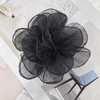 image:imageExaggerated Organza Rose Flower Large Brooch Pin for Women Elegant Fabric Floral Oversized Lapel Pins Dress Banquet Suit Clothes Accessories Wedding Party Fashion Jewelry 190mmBlack
