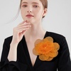 image:imageExaggerated Organza Rose Flower Large Brooch Pin for Women Elegant Fabric Floral Oversized Lapel Pins Dress Banquet Suit Clothes Accessories Wedding Party Fashion Jewelry 190mmOrange