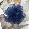 image:imageExaggerated Organza Rose Flower Large Brooch Pin for Women Elegant Fabric Floral Oversized Lapel Pins Dress Banquet Suit Clothes Accessories Wedding Party Fashion Jewelry 190mmDark Blue