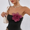 image:imageExaggerated Organza Rose Flower Large Brooch Pin for Women Elegant Fabric Floral Oversized Lapel Pins Dress Banquet Suit Clothes Accessories Wedding Party Fashion Jewelry 190mmWine Red