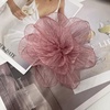 image:imageExaggerated Organza Rose Flower Large Brooch Pin for Women Elegant Fabric Floral Oversized Lapel Pins Dress Banquet Suit Clothes Accessories Wedding Party Fashion Jewelry 190mmMauve Pink