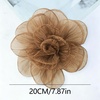 image:imageExaggerated Organza Rose Flower Large Brooch Pin for Women Elegant Fabric Floral Oversized Lapel Pins Dress Banquet Suit Clothes Accessories Wedding Party Fashion Jewelry 190mmBrown