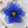 image:imageExaggerated Organza Rose Flower Large Brooch Pin for Women Elegant Fabric Floral Oversized Lapel Pins Dress Banquet Suit Clothes Accessories Wedding Party Fashion Jewelry 190mmBlue
