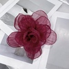 image:imageExaggerated Organza Rose Flower Large Brooch Pin for Women Elegant Fabric Floral Oversized Lapel Pins Dress Banquet Suit Clothes Accessories Wedding Party Fashion Jewelry 190mmWine Red