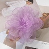 image:imageExaggerated Organza Rose Flower Large Brooch Pin for Women Elegant Fabric Floral Oversized Lapel Pins Dress Banquet Suit Clothes Accessories Wedding Party Fashion Jewelry 190mmPurple