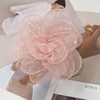 image:imageExaggerated Organza Rose Flower Large Brooch Pin for Women Elegant Fabric Floral Oversized Lapel Pins Dress Banquet Suit Clothes Accessories Wedding Party Fashion Jewelry 190mmPink