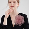 image:imageExaggerated Organza Rose Flower Large Brooch Pin for Women Elegant Fabric Floral Oversized Lapel Pins Dress Banquet Suit Clothes Accessories Wedding Party Fashion Jewelry 190mmMauve Pink