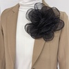 image:imageExaggerated Organza Rose Flower Large Brooch Pin for Women Elegant Fabric Floral Oversized Lapel Pins Dress Banquet Suit Clothes Accessories Wedding Party Fashion Jewelry 190mmBlack