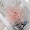 image:imageExaggerated Organza Rose Flower Large Brooch Pin for Women Elegant Fabric Floral Oversized Lapel Pins Dress Banquet Suit Clothes Accessories Wedding Party Fashion Jewelry 190mmPink