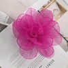 image:imageExaggerated Organza Rose Flower Large Brooch Pin for Women Elegant Fabric Floral Oversized Lapel Pins Dress Banquet Suit Clothes Accessories Wedding Party Fashion Jewelry 190mmRose Red