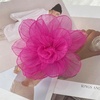 image:imageExaggerated Organza Rose Flower Large Brooch Pin for Women Elegant Fabric Floral Oversized Lapel Pins Dress Banquet Suit Clothes Accessories Wedding Party Fashion Jewelry 190mmRose Red