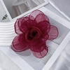 image:imageExaggerated Organza Rose Flower Large Brooch Pin for Women Elegant Fabric Floral Oversized Lapel Pins Dress Banquet Suit Clothes Accessories Wedding Party Fashion Jewelry 190mmWine Red