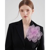 image:imageExaggerated Organza Rose Flower Large Brooch Pin for Women Elegant Fabric Floral Oversized Lapel Pins Dress Banquet Suit Clothes Accessories Wedding Party Fashion Jewelry 190mmPurple